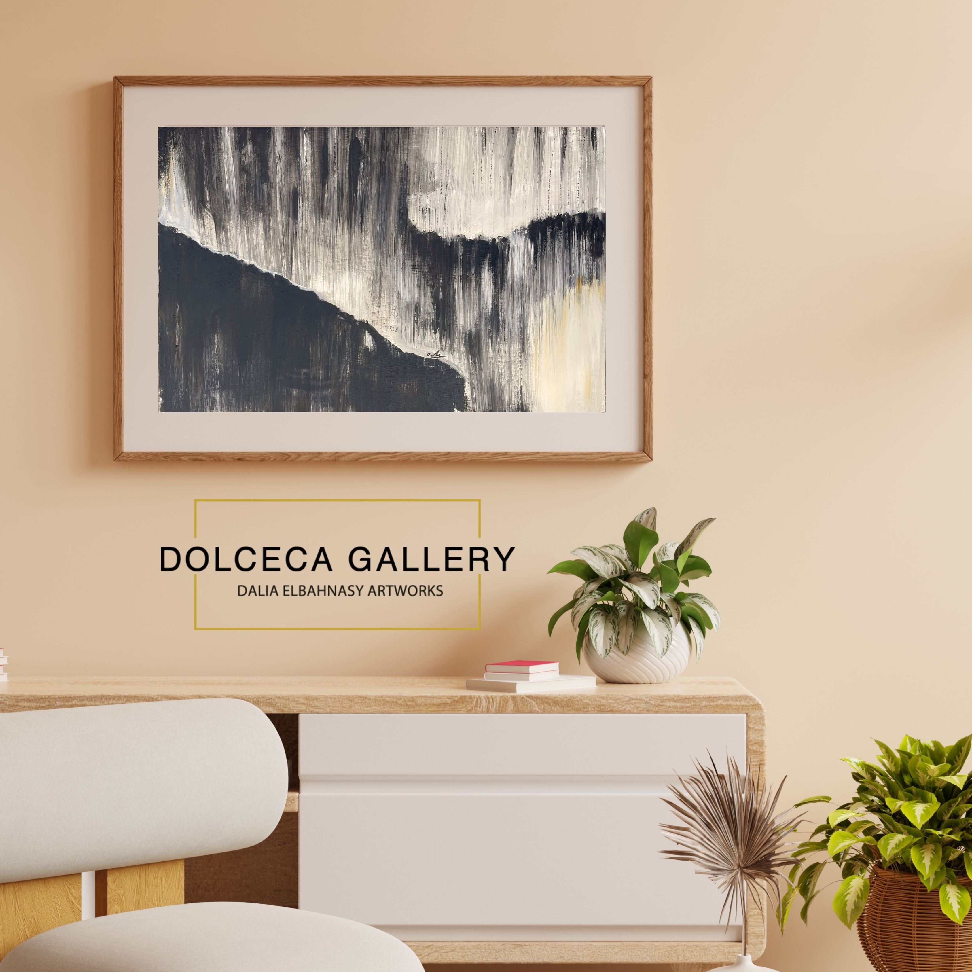 Brown Minimalist 3D Illustration Wall Frame Mockup Instagram Post